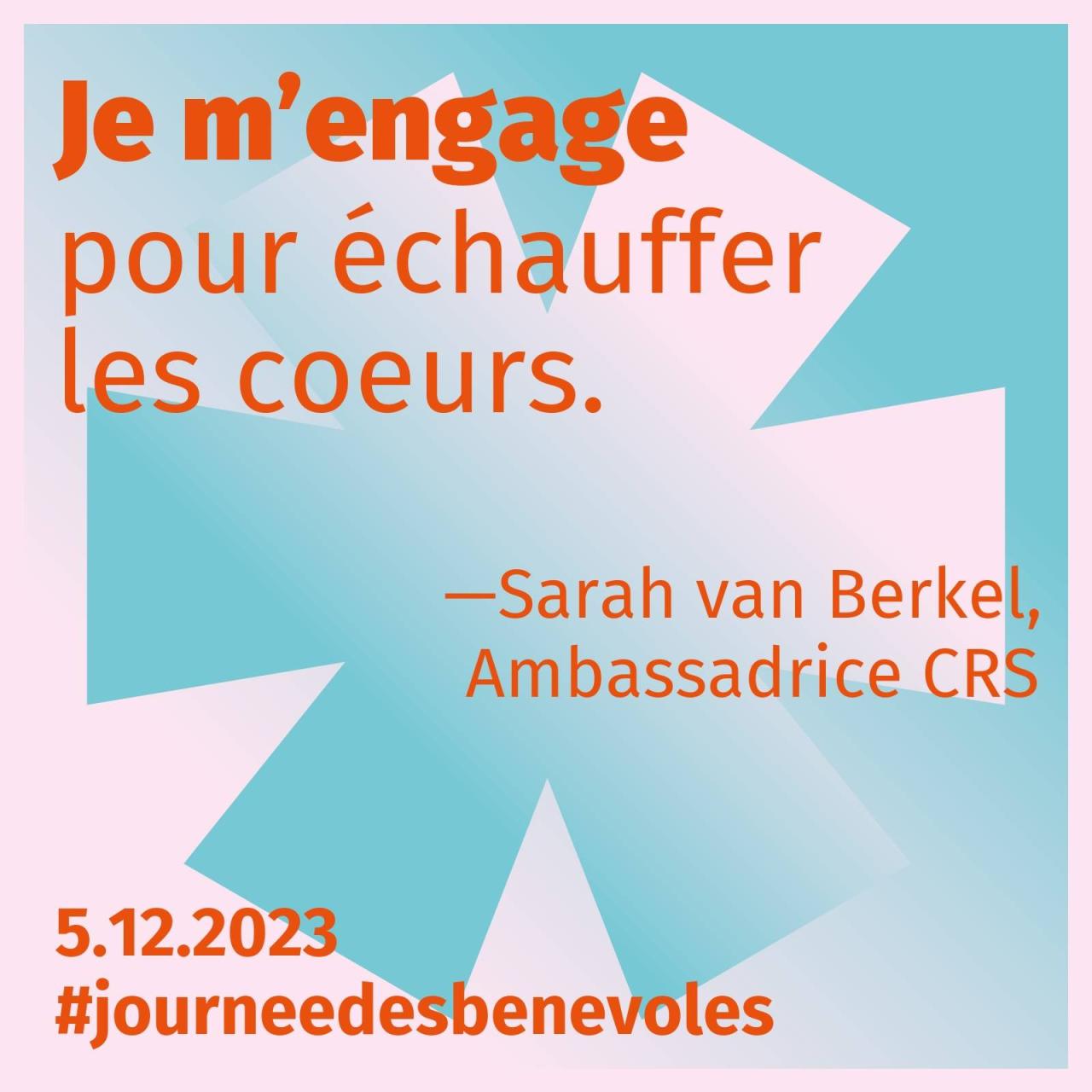 Bild-Text: Je m'engage pour échauffer les coeurs. 