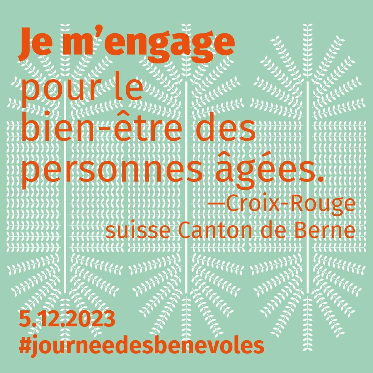 Bild-Text: Je m'engage pour le bien-être des personnes âgées. 